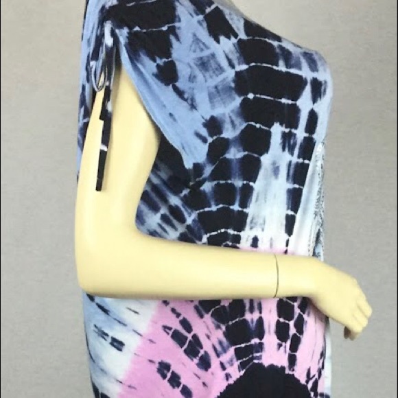 Plus Size Women’s Dress Multi silver decoration tie-dye adjustable shoulders - Picture 2 of 11